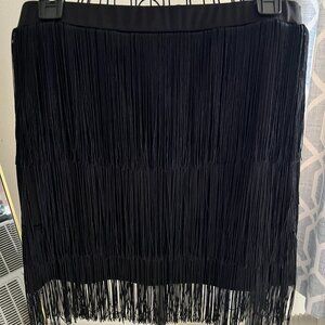 Black fringe skirt